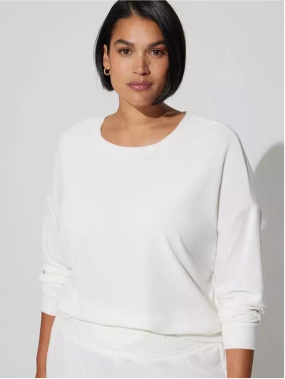 Torrid Terry Cloth Long Sleeve Beach Sweatshirt White Size 00 M/L